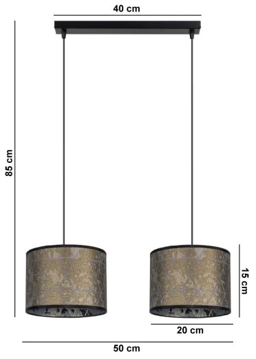 Lampadario su filo REZO 2xE27/60W/230V oro