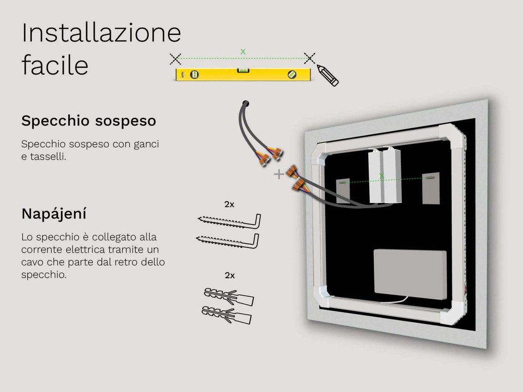 SMART specchio con luminazione M4 + SmartScreen with Google Chromecast