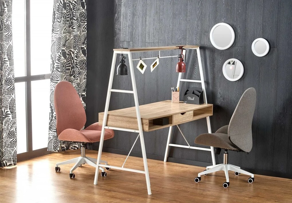 Scrivania B48 in rovere sonoma/bianco - L139 cm