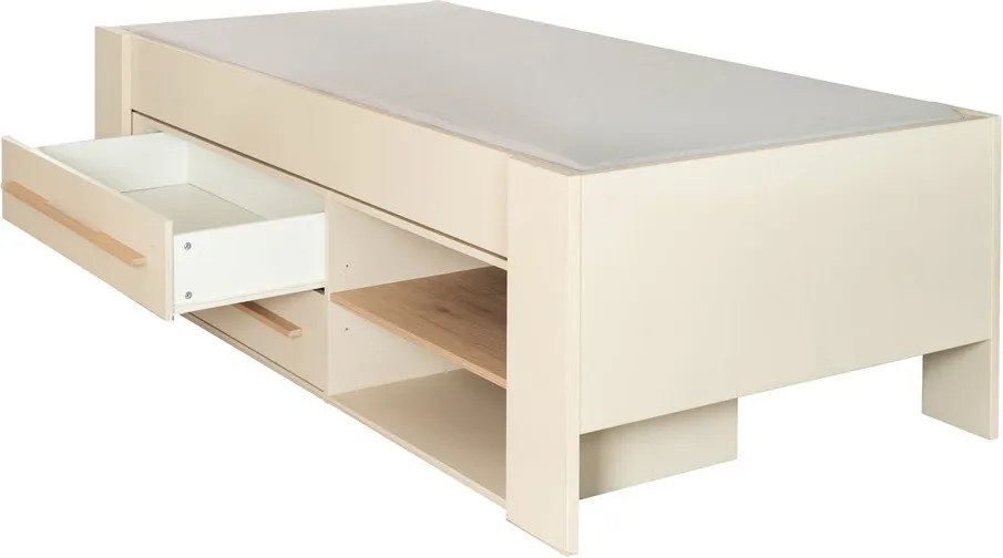Letto da bambini beige con contenitore rete non inclusa 90x200 cm Captain – Roba