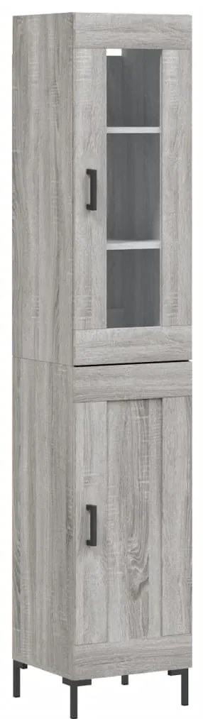 Credenza grigio sonoma 34,5x34x180 cm in legno multistrato