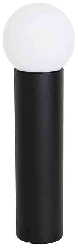 Lampada da terra da esterno nera con vetro opalino 50 cm IP44 - Huma