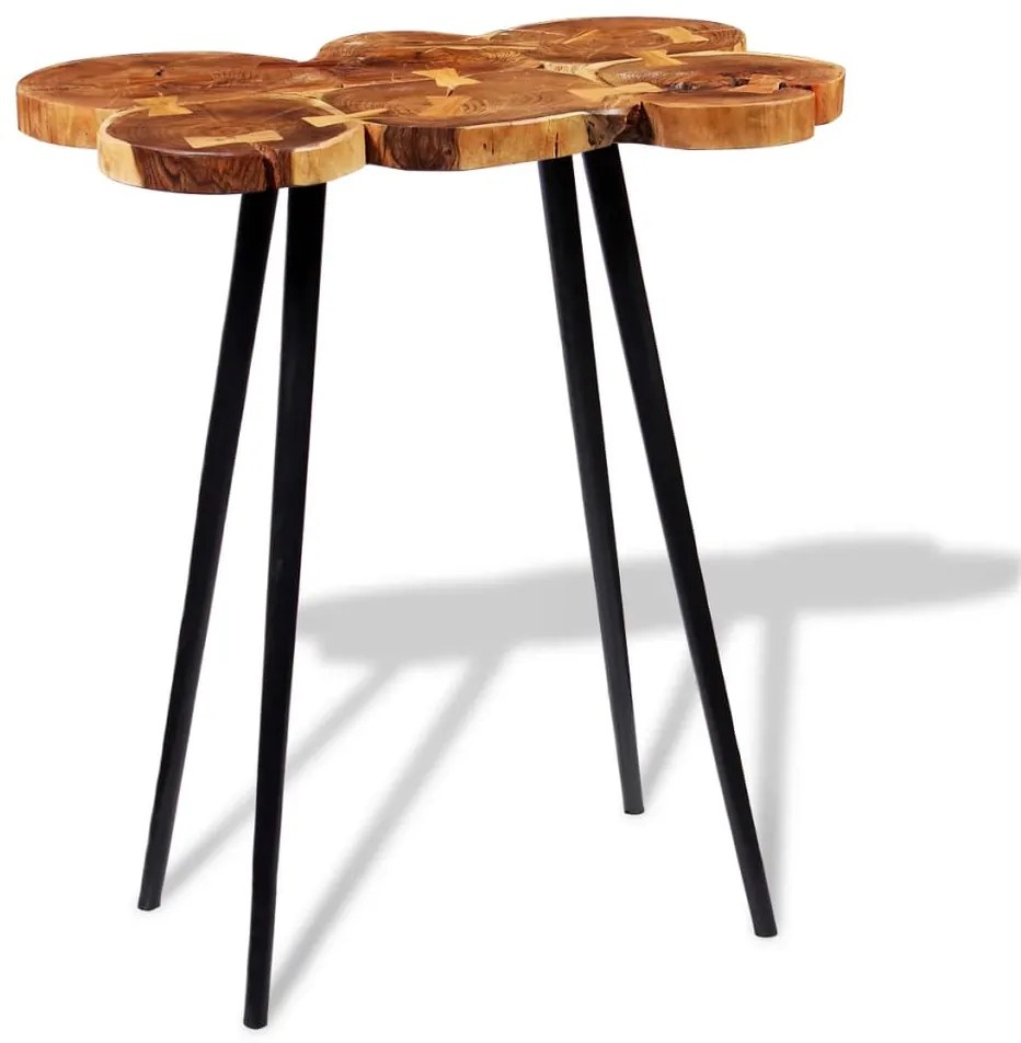 Tavolo a tronco legno massello di acacia 90x60x110 cm