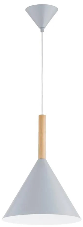 Lampadario a sospensione con filo FUKS 1xE27/15W/230V grigio/beige