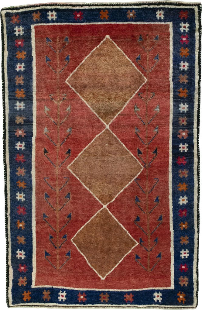 Gabbeh Tappeto 90 x 140 Rosso (Iran) Annodato A Mano