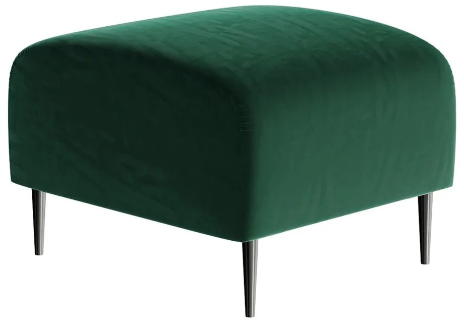 Poggiapiedi in velluto verde scuro Shel - Ghado