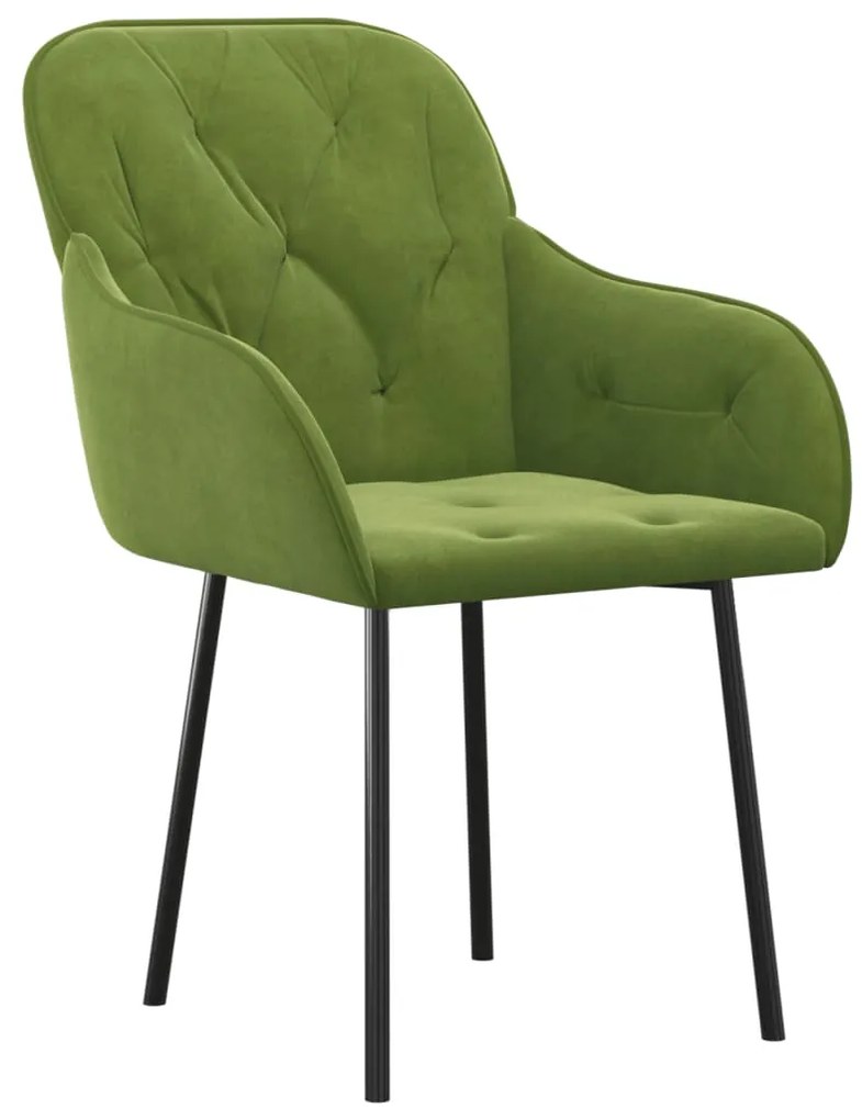 Sedie da pranzo 2 pz verde chiaro in velluto