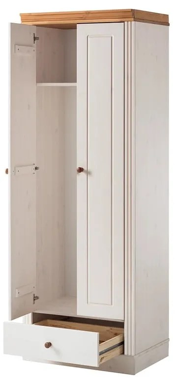 Armadio in legno di pino bianco 65x180 cm Anita - Støraa