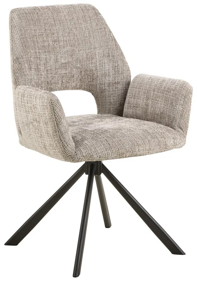 Sedia da pranzo grigio chiaro in imbottito con braccioli Graham – Actona