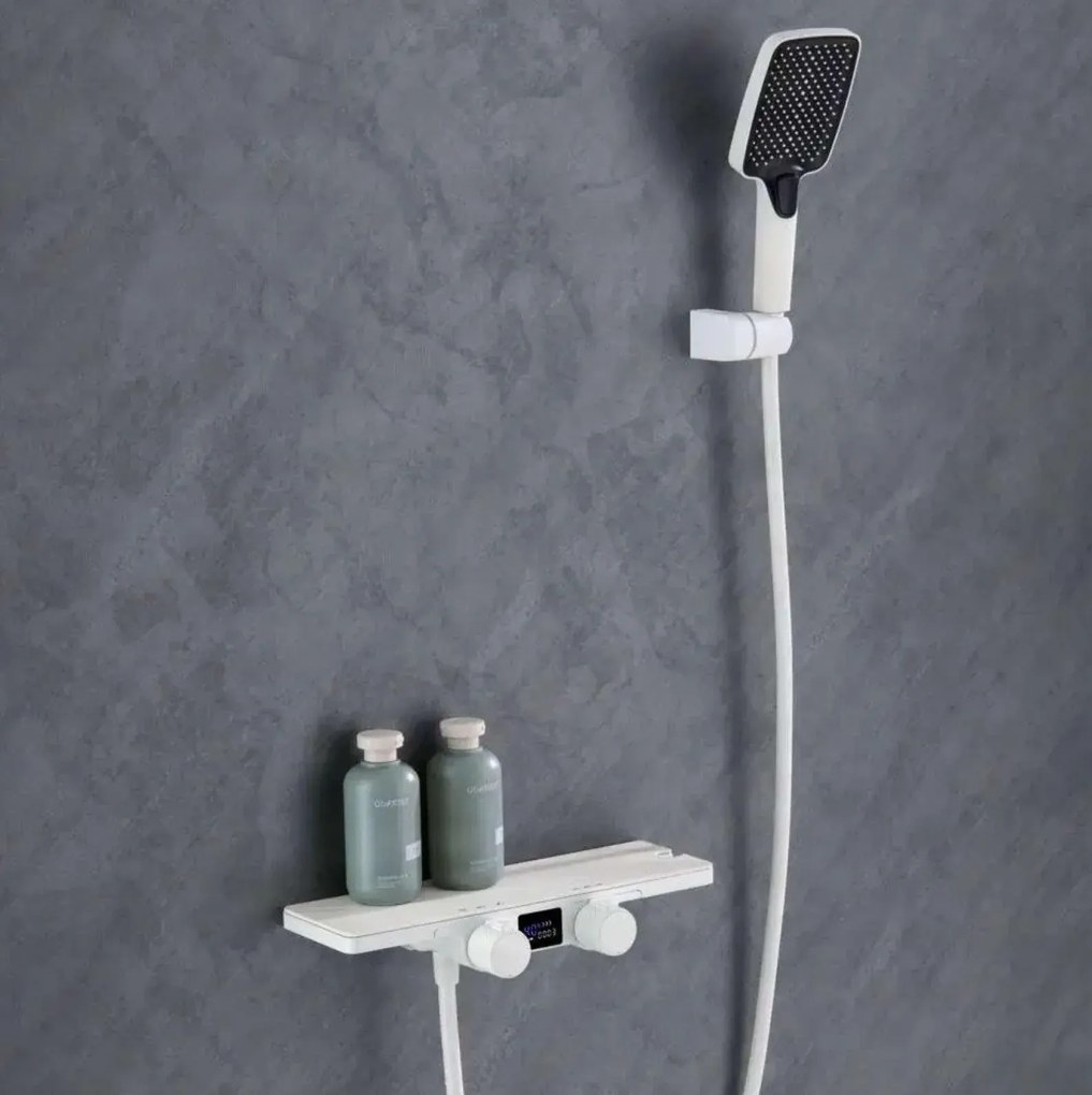 Sistema doccia ELITE EDITION BBT2053 termostatico con LED e getti multipli, in più finiture tra cui nero opaco e grigio — Grigio gunmetal pietra