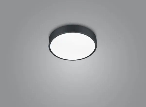 Plafoniera waco led dimmerabile d.30cm metallo nero 627413032