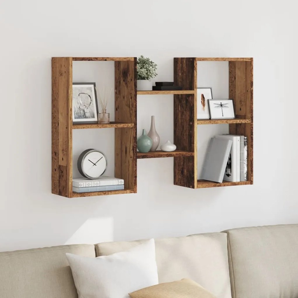 Scaffale A Parete Legno Vecchio 96x18x60 Cm İn Truciolato /