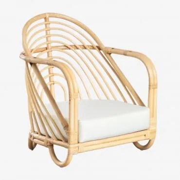 Poltrona Da Giardino In Rattan Baylor Marrone Naturale - Sklum