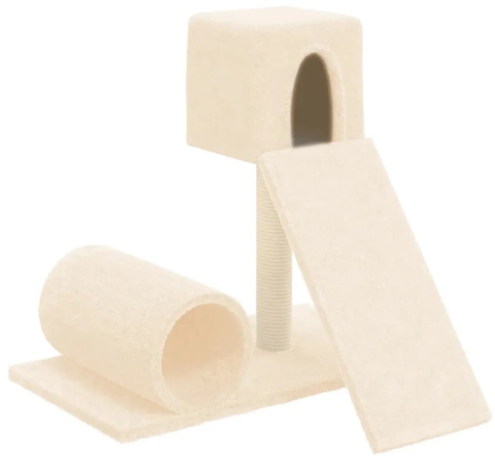 Albero per gatti con tiragraffi in sisal crema 59 cm