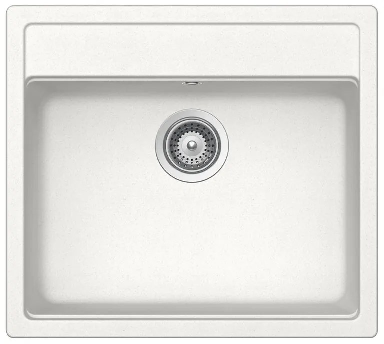 Lavello integrato 1 vasca DELINIA Onega quarzo L 51 x L 57 cm bianco