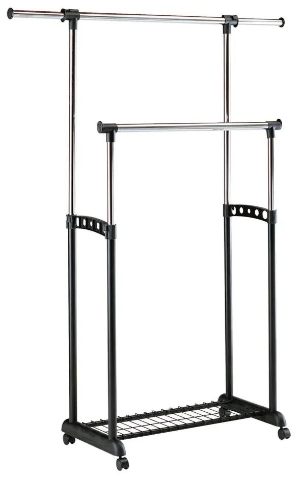 Appendino mobile in metallo 170x142 cm nero/cromo lucido