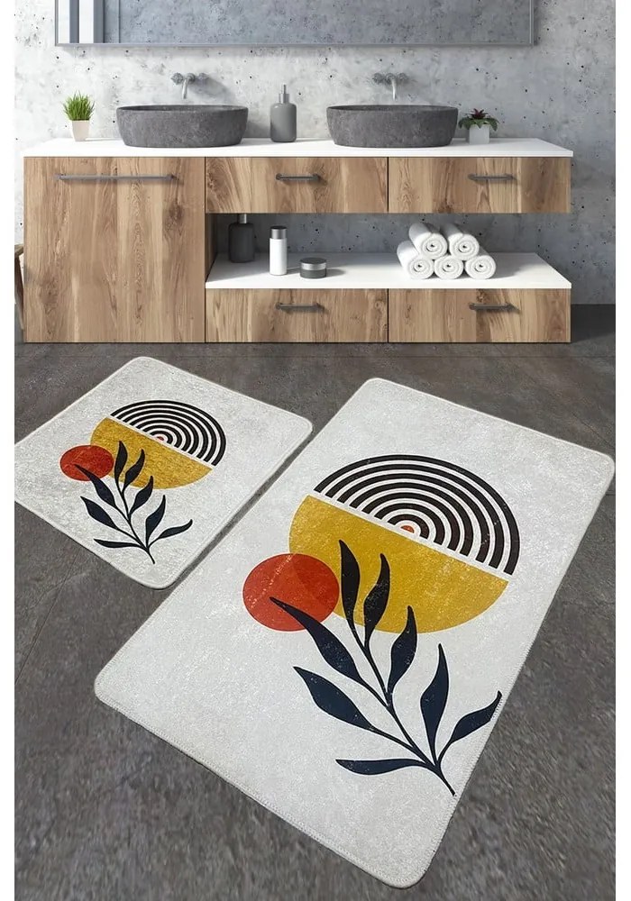 Set di tappetini per il bagno grigio chiaro 2 pz 60x100 cm Le Soleil – Foutastic