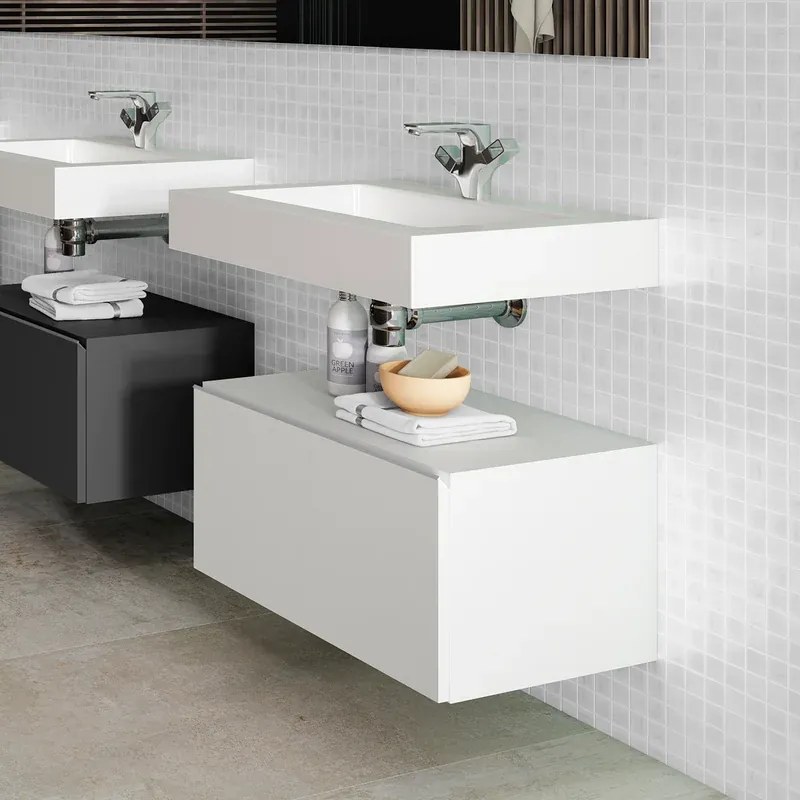 Mobile sottolavabo e lavabo Element per vasca centrale neve L 60 x H 34 x P 45 cm