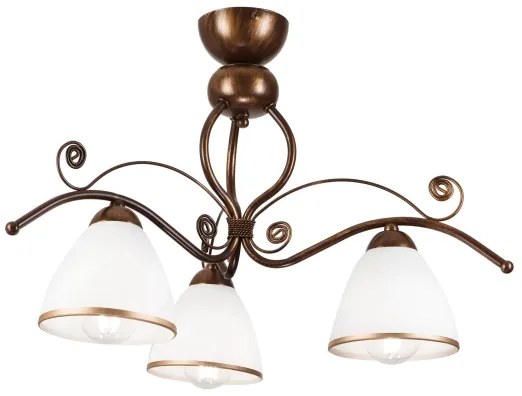 Lampadario a plafone RETRO 3xE27/60W/230V patina di bronzo