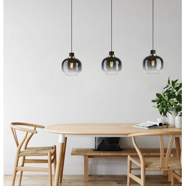 Eglo 99617 - Lampadario a sospensione con filo OILELLA 3xE27/40W/230V grigio