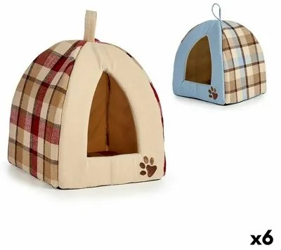 Letto per animali domestici A quadri 33 x 45 x 33 cm (6 Unità)