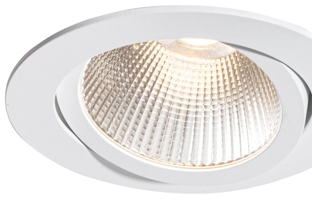 Faretto da incasso bianco 9,5 cm con LED 1300 lm dimmerabile IP65 - Gaius