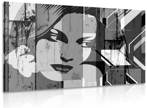 Quadro su tela – Ritratto di donna in bianco e nero