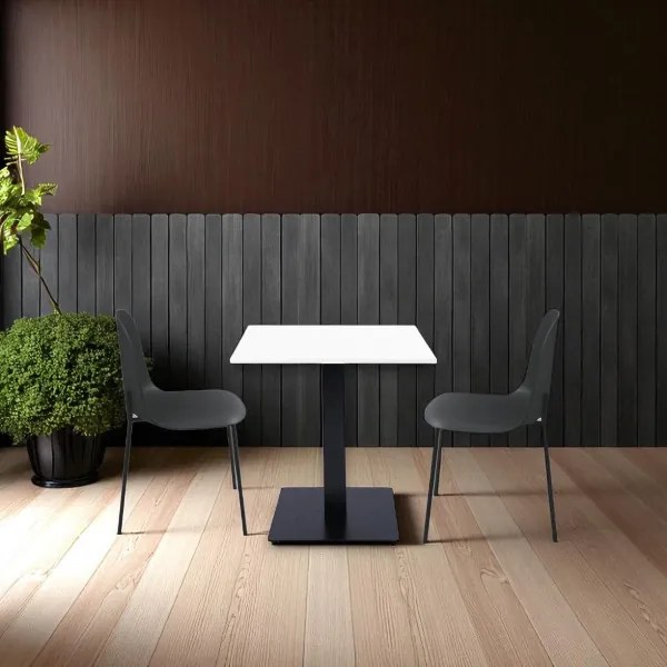 Tavolo ristorante bar quadrato 70x70 cm con piano laminato Bianco Frassino H 75