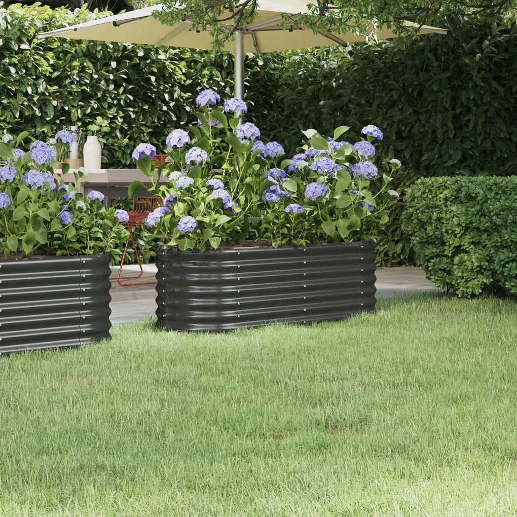 Letto Da Giardino İn Acciaio A Polvere 114x40x36 Cm Antracite /