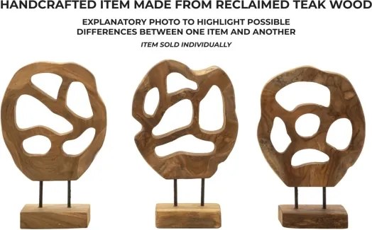 Scultura Lubang In Teak Riciclato Cm 25X10X38 (Pezzi Unici - Non Rip. In Serie)