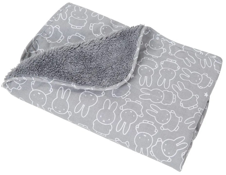 Coperta per bambini grigia in micropile 80x80 cm Miffy – Roba