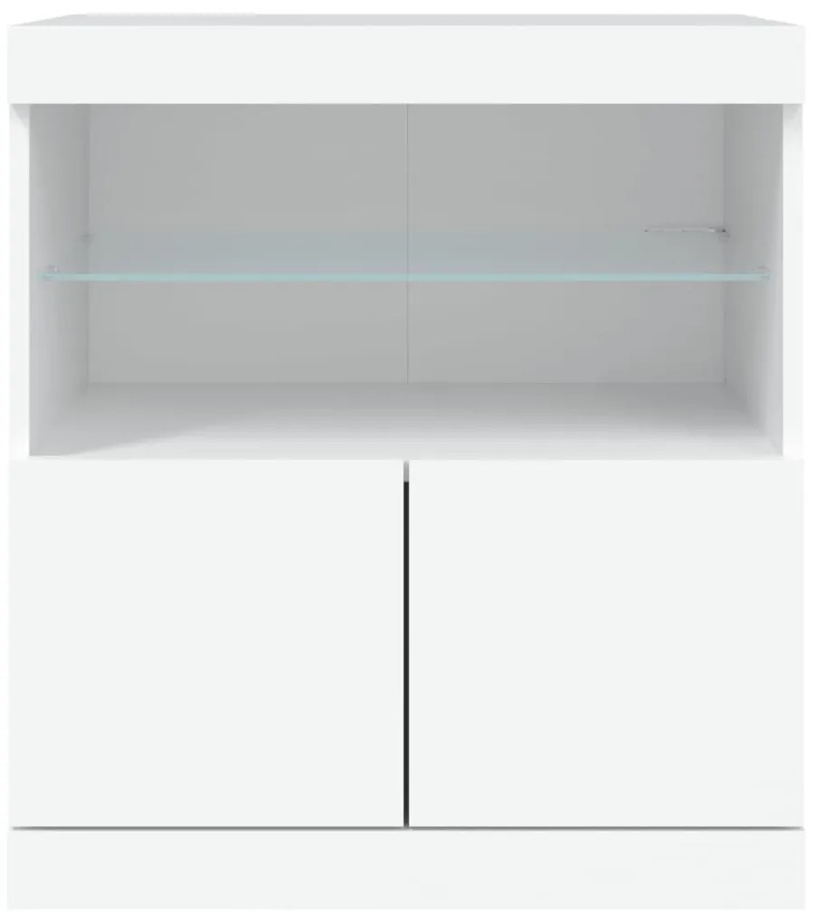 Credenza con Luci LED Bianca 60x37x67 cm