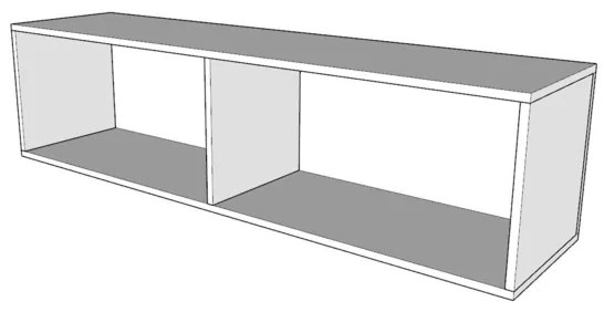 Parete attrezzata in legno sospesa moderna L.274 H.200 P.39,5 A101