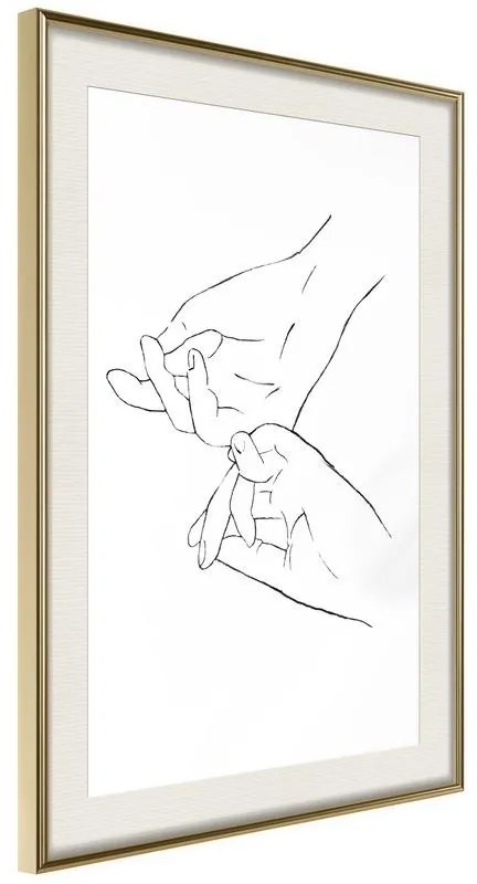 Poster  Joined Hands (White)  Cornice Quadri Cornice d'oro con passe-partout, Larghezza x Altezza Home decor 30x45