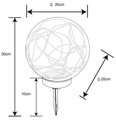 Globo 33806 - Lampada solare 30xLED/0,06W/1,2V diametro 20 cm IP44