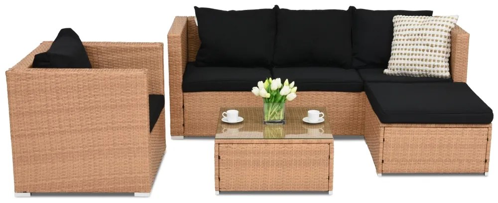 Mobili da giardino in rattan Roma Corner 5 Garden Point miele