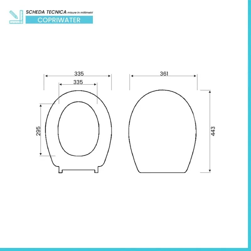 Sedile wc compatibile per sanitari Rak serie Karla in termoindurente bianco