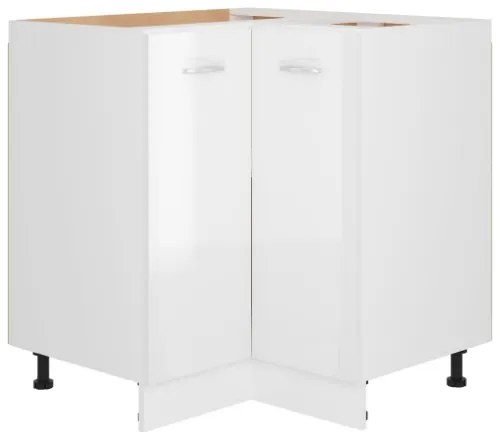 Armadio Angolare Bianco Lucido 75,5x75,5x80,5 cm in Truciolato