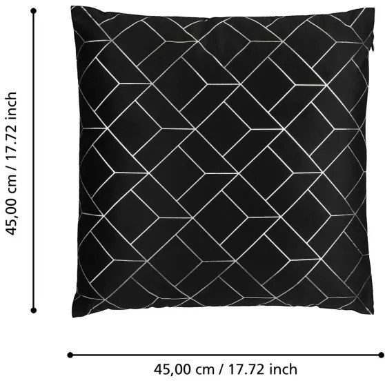 Eglo 420075 - Cuscino decorativo SINGU 45x45 cm nero/argento