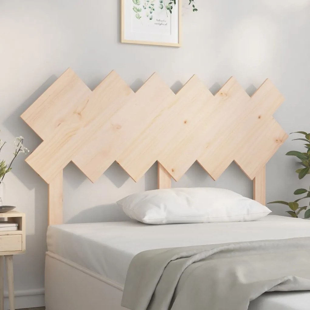 Testiera Per Letto Bianca 132x3x81 Cm Legno Massello Di Pino /