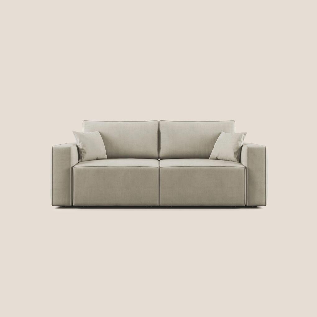 Morfeo divano con seduta estraibile in morbido tessuto impermeabile T02 panna 215 cm