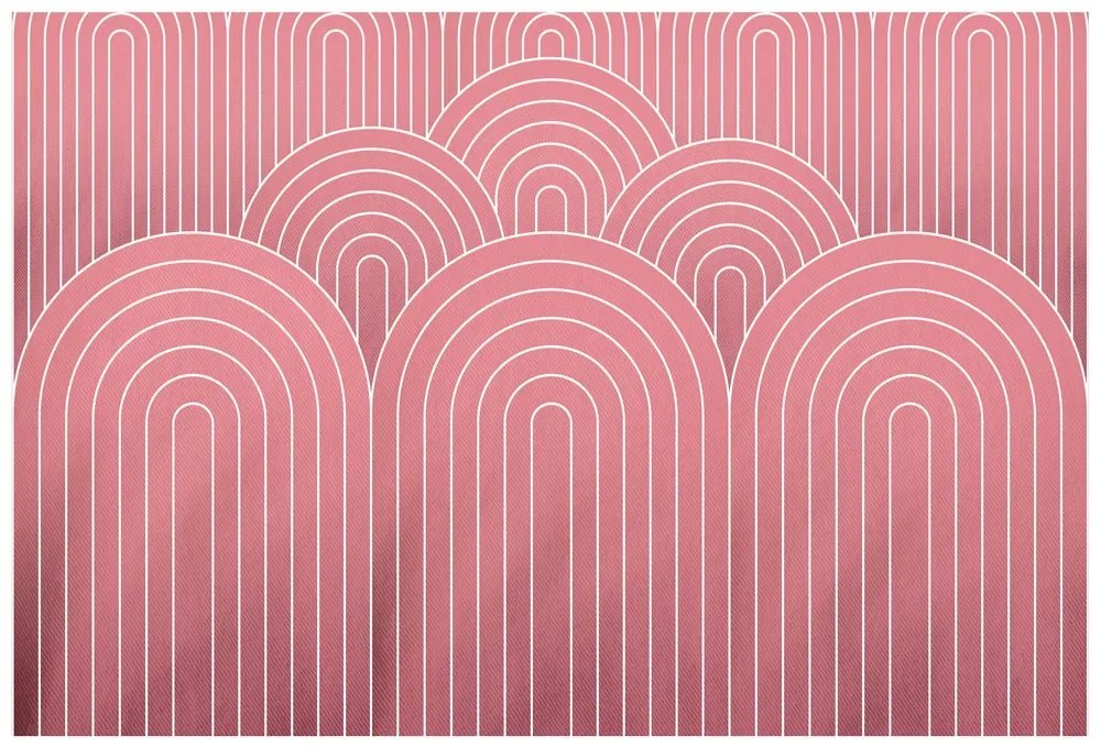 Carta da parati – Motivo arcobaleno rosa antico Mid-Century