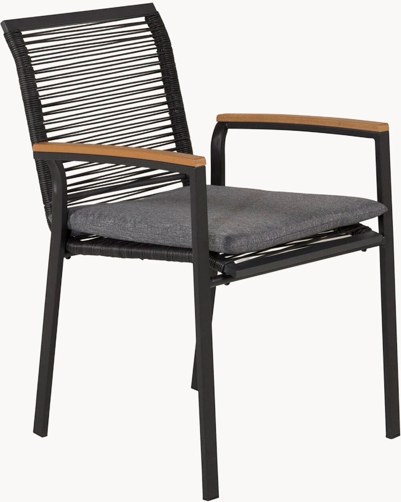 Set di 2 sedie da giardino impilabili con braccioli Dallas