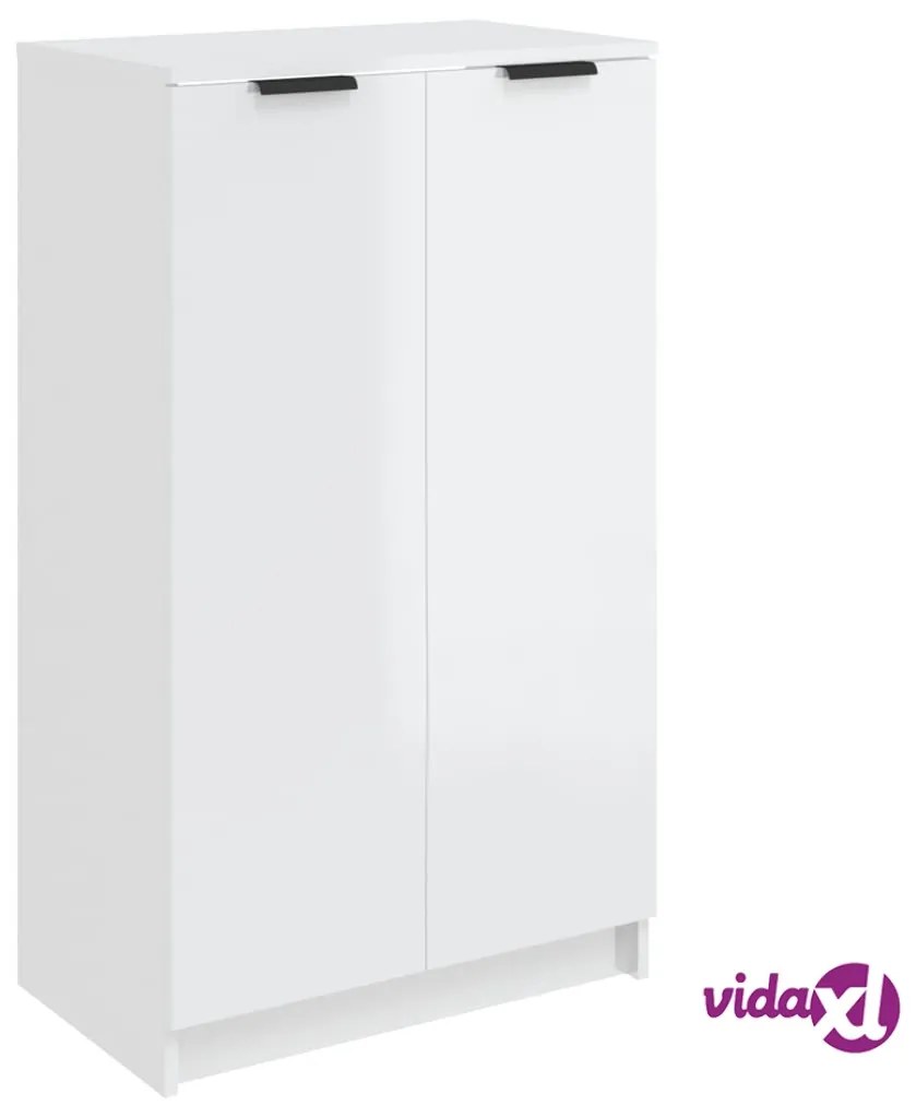 vidaXL Scarpiera Bianco Lucido 59x35x100 cm in Legno Multistrato