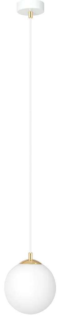 Lampadario a Sospensione in Acciaio ROYAL 1 Nero/Bianco e Oro E14