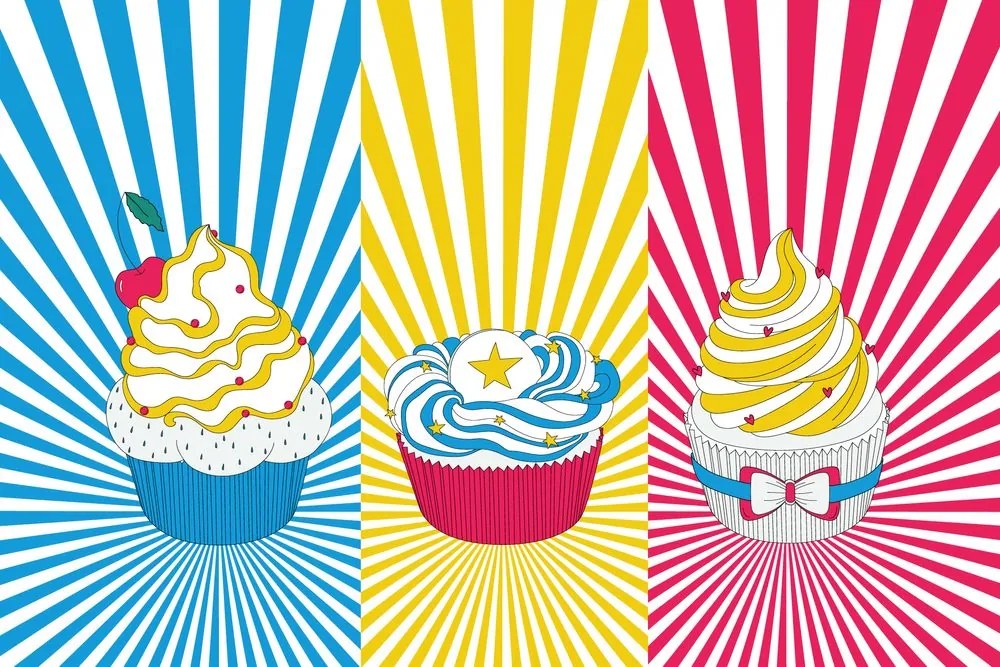 Carta da parati – Cupcakes pop art