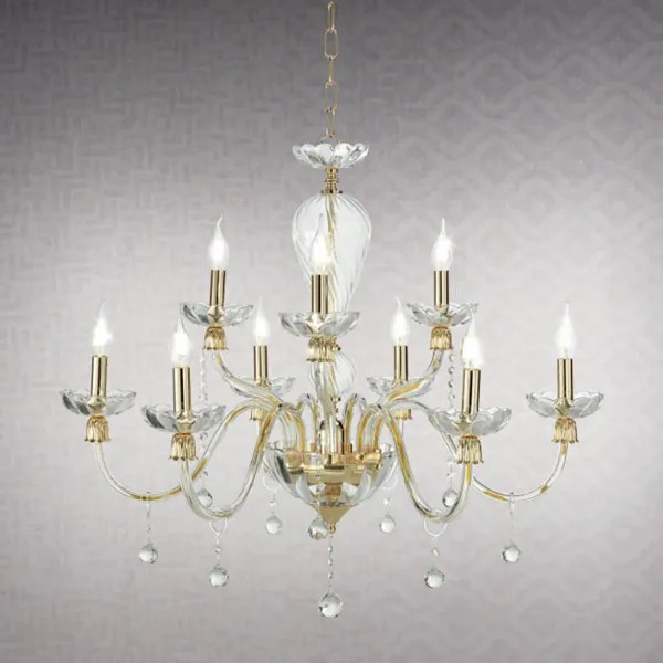 Lampada a sospensione ROXANNE in vetro soffiato lavorato a mano D86 cm 9 LUCI