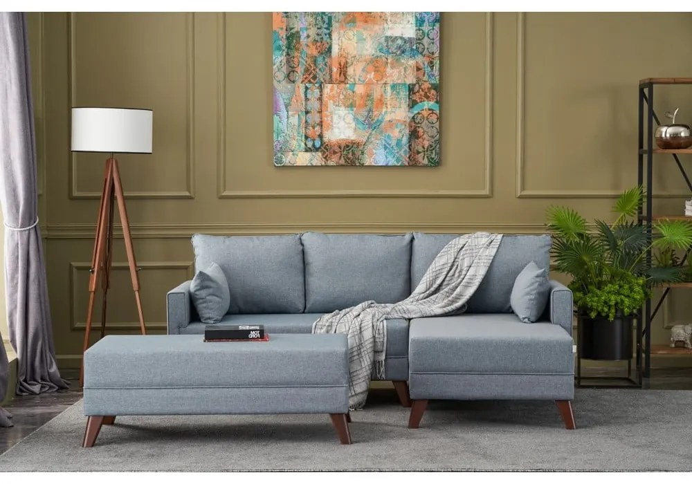 Divano angolare azzurro (angolo destro) Bella - Balcab Home