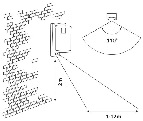 Rabalux - Applique da esterno con sensore 1xE27/60W/230V IP44