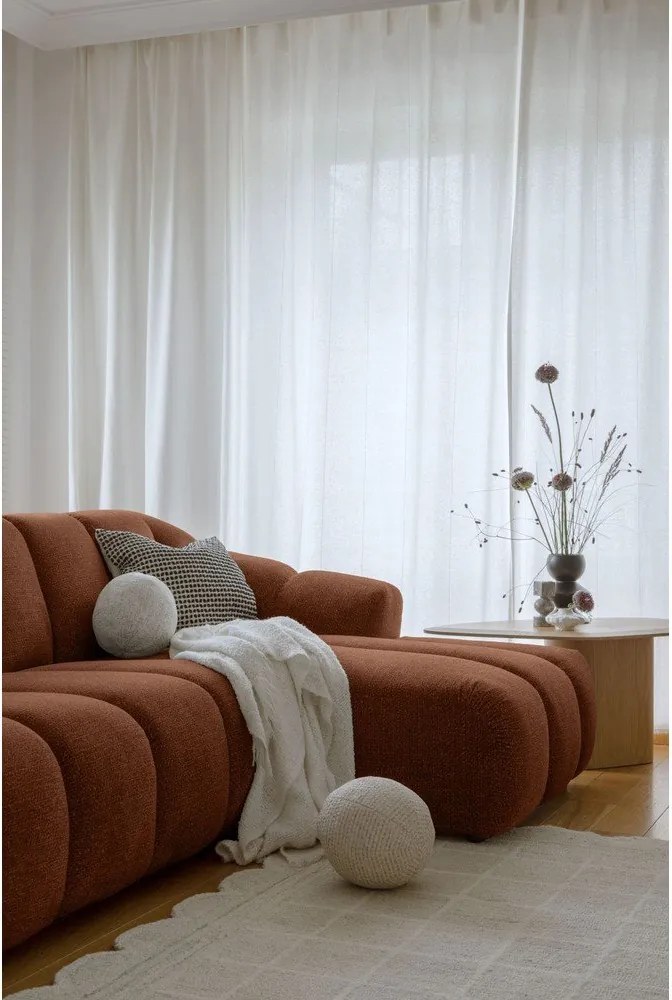 Divano angolare color terracotta (con penisola a destra/con chaise lounge) Shell – Miuform